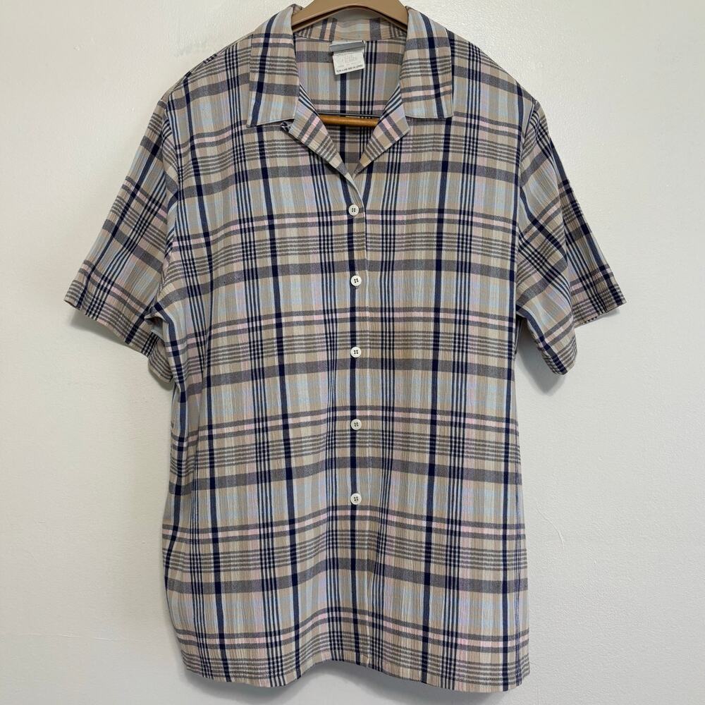 Koret Francisca Plaid Button Down Shirt XL